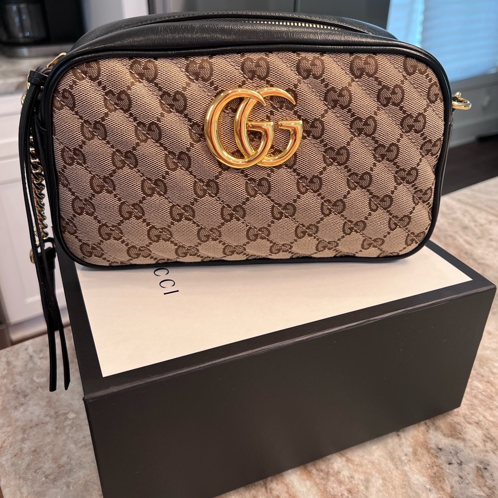 Gucci Monogram Marmont Chain Shoulder Bag